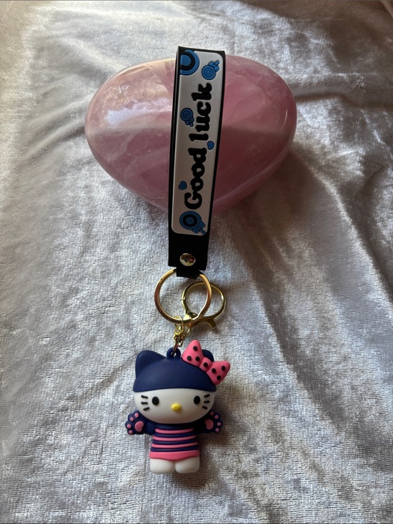 Hello Kitty Other - Hello Kitty Navy, Pink & White Wrist Strap Keychain